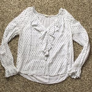 GAP Polka Dot Fringe Blouse